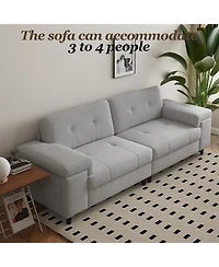 gaomon 85 Inch Modern 3 Seater Sofa for Living Room, Deep Seat Chenille Couch with Adjustable Wide Armrest & Plush Backrest
