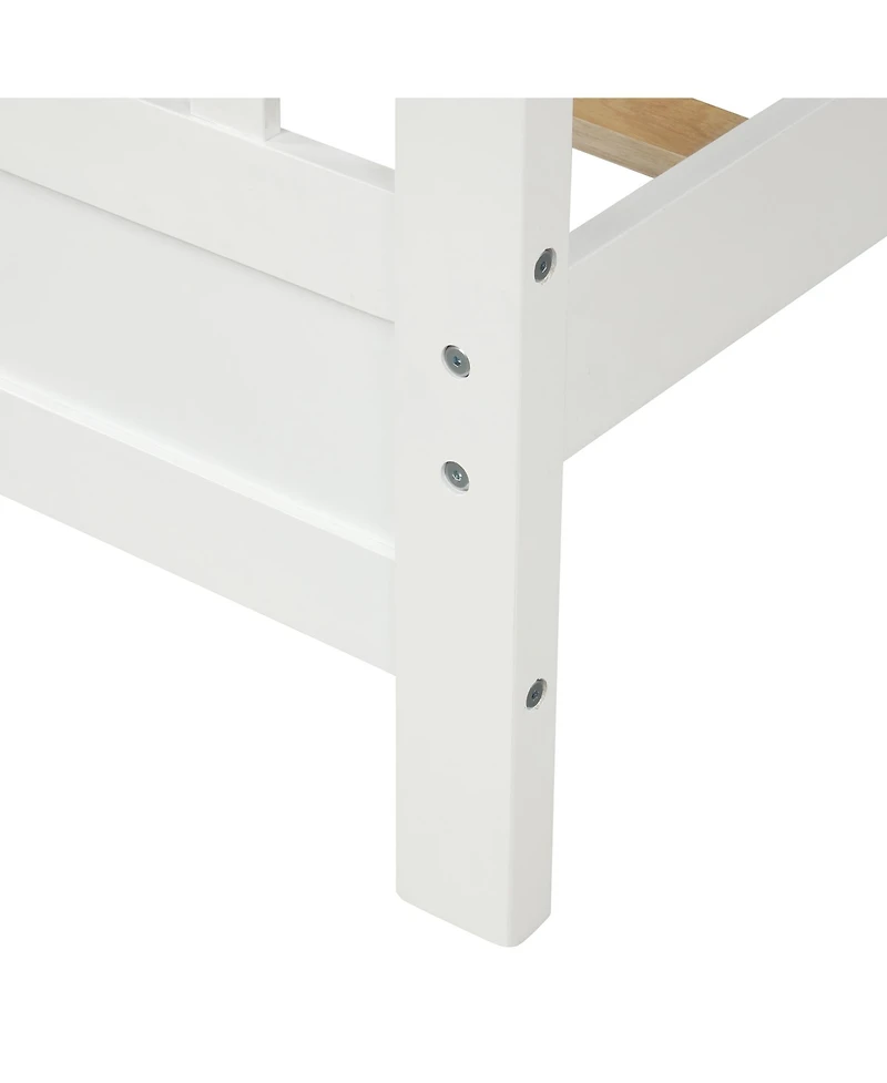 flynama Twin Size Wood Platform Bed with 42 Inch Headboard 263 Inch Footboard and 10 Slats