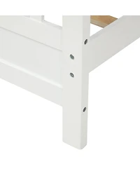 flynama Twin Size Wood Platform Bed with 42 Inch Headboard 263 Inch Footboard and 10 Slats