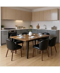 gaomon Dining Chairs Set of 6, Upholstered Kitchen Chairs with Ergonomic Back & Wood Legs