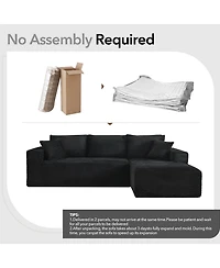 gaomon Sectional Couches for Living Room, L-Shaped Plush Corduroy Fabric Upholstered Modular Sectional Couches