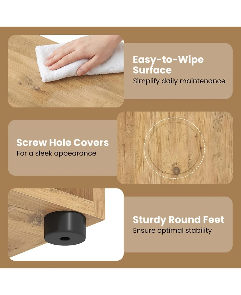 Slickblue 42 Inch 3 Tier Book Shelf with Anti Tip Kit Storage Organizer