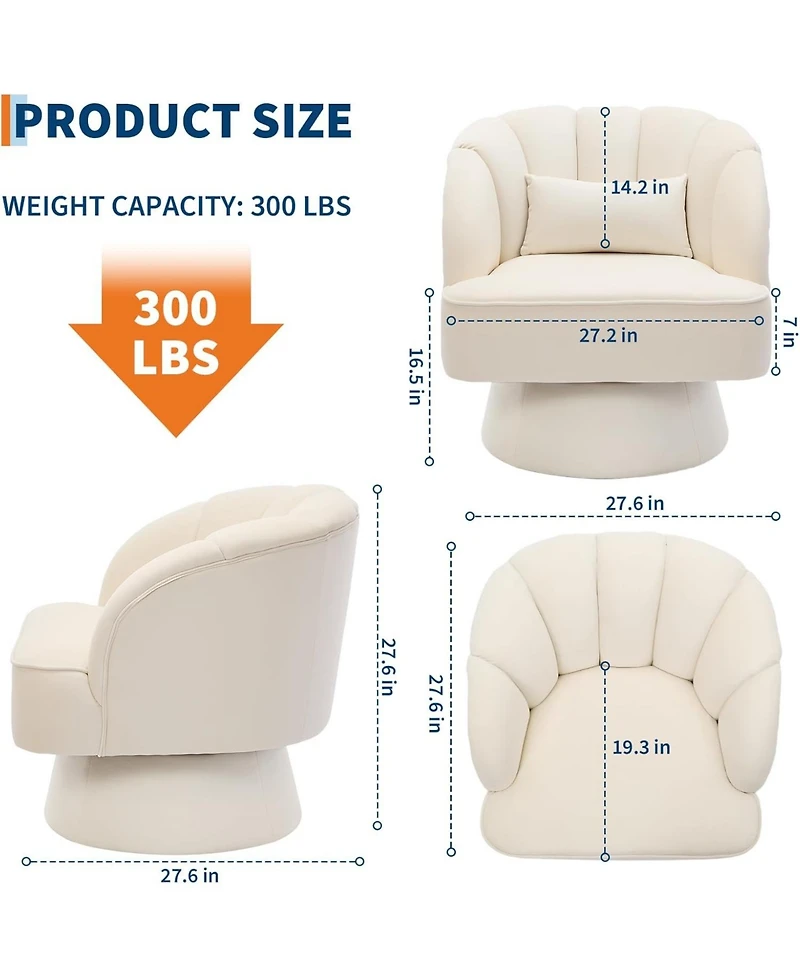 gaomon 360° Swivel Barrel Accent Chair Set of 2