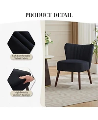 gaomon Modern Velvet Accent Chair with Wood Legs