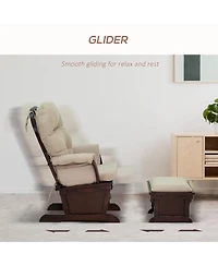 Boyel Living Nursery Glider Rocking Chair with Ottoman and Thick Padded Cushion