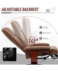 Boyel Living Faux Leather Manual Recliner with Swivel Base and Footrest