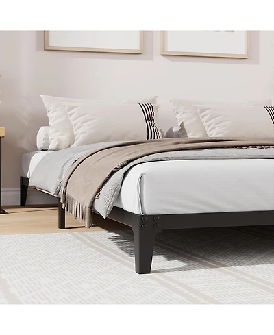 gaomon Heavy Duty Metal Bed Frame with Under Bed Storage, Steel Slat Support, Anti-Slip, No Box Spring, Queen