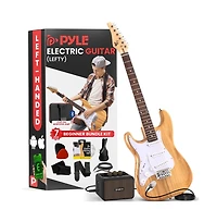 Pyle 39.2'' St Style Left-Handed Electric Guitar Kit with 5W Amplifier