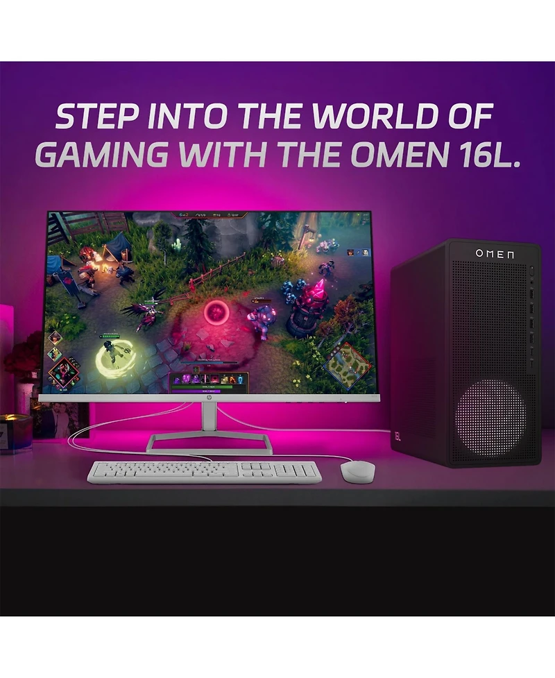 Hp Omen 16L Tower Desktop Amd Ryzen 7 64GB Ram Nvidia GeForce Rtx 5060 2TB Ssd + 2TB Ssd Storage Windows 11 Pro