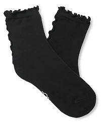 Ugg Women's Karsyn Lettuce Edge Quarter Logo Socks