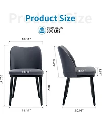 gaomon Velvet Dining Chairs Set of 6, Upholstered Side Chairs with Padded Seat & Wood Legs