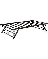 gaomon Pop Up Trundle Bed Frame, Foldable Metal Platform, Trundle Day Bed with Lockable Casters