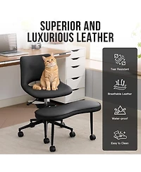 gaomon Ergonomic Cross-Legged Office Chair with High Lumbar Support, Adjustable Height Kneeling Chair