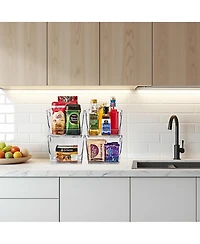 Sorbus Medium Square Stackable Open Front Storage Bins - For Pantry, Kitchen and Home Organization