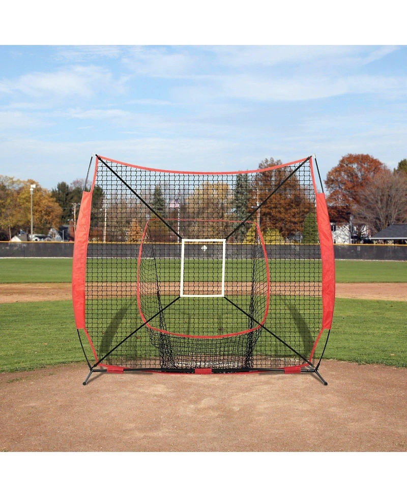 Mecale 7 x 7 Ft Baseball Softball Practice Net with Strike Zone