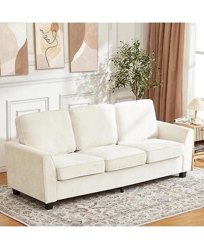 gaomon 83" Oversized Chenille 3-Seater Sofa, Mid-Century Modern Cloud Couch with Deep Seats, Washable Covers