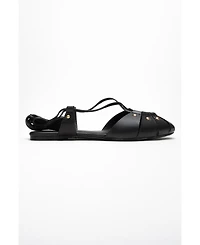 Forever & Always Shoes Women's Daria Leather Ankle Lace-Up Sandal