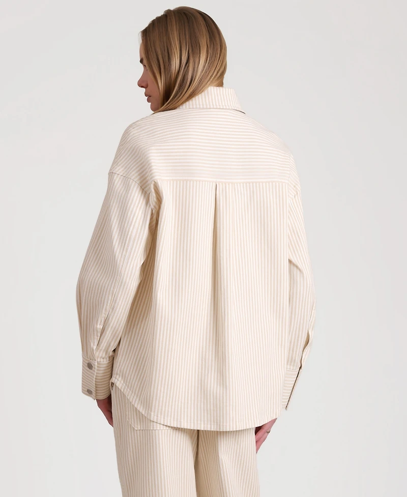 Avec Les Filles Women's Collared Oversized Shirt