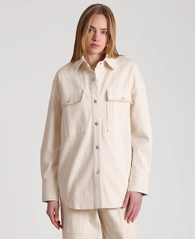 Avec Les Filles Women's Collared Oversized Shirt