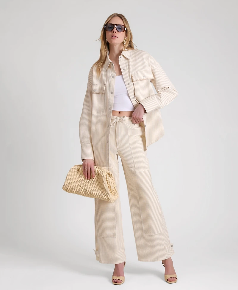 Avec Les Filles Women's Patchwork Wide Leg Jeans