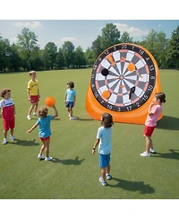 Mecale 6 Ft Inflatable Soccer Dart Board with Balls and Air Pump