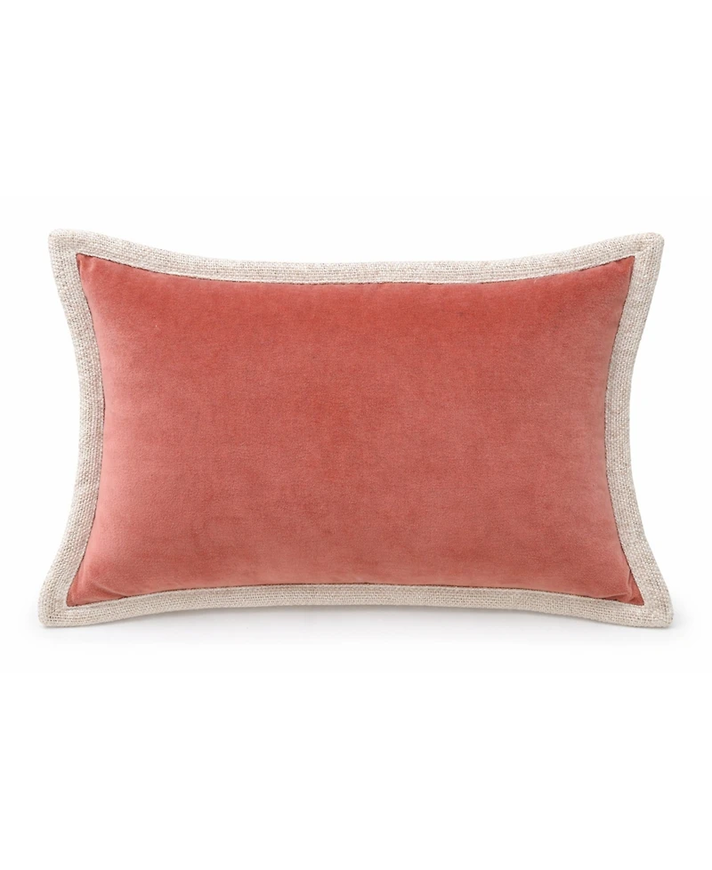 Vibhsa Solid Velvet Pick-Stitch Lumbar Decorative Pillow, 14" x 20"