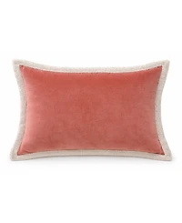 Vibhsa Solid Velvet Pick-Stitch Lumbar Decorative Pillow, 14" x 20"