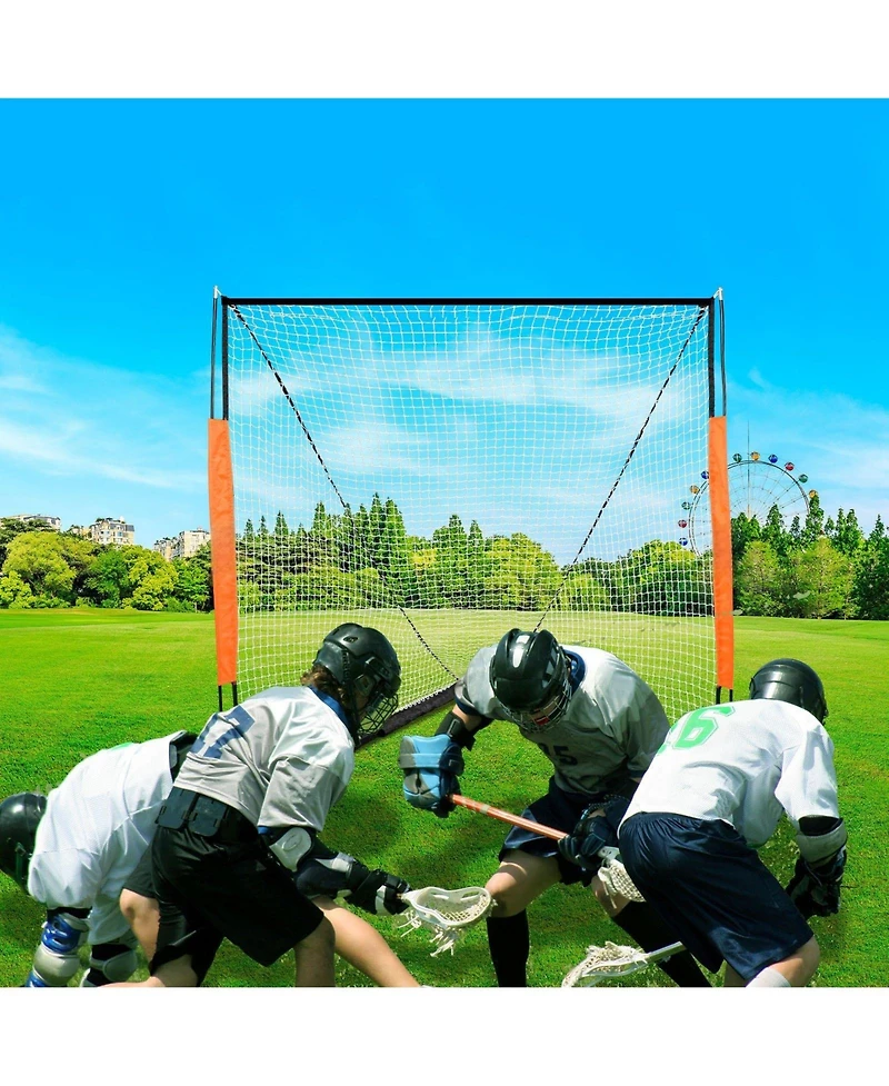 Mecale 6 x 6 Ft Portable Lacrosse Goal with Fiberglass Frame and Carry Bag