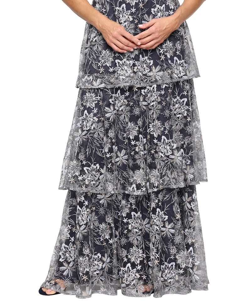 Alex Evenings Women's Embroidered Sweetheart Neck Ball Gown