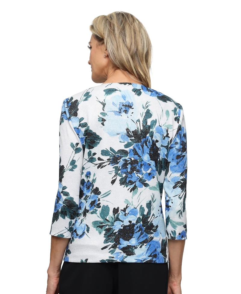Alex Evenings Women's Printed Sleeveless Tank Top & Jacket, 2-Piece Set