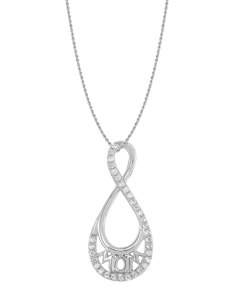 Diamond Mom Pendant Necklace (1/6 ct. t.w.) in 10k White Gold