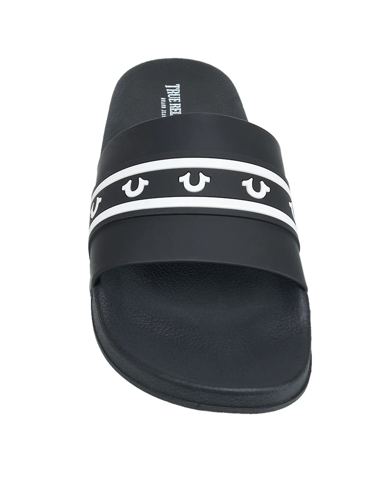 True Religion Men's Snoop Colorblock Logo Pool Slide