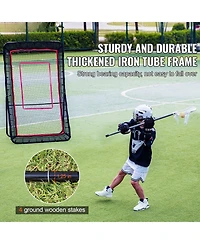 Mecale 4 x 7 Ft Lacrosse Rebounder Net with Adjustable Angle and Target