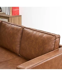 gaomon Leather Sofa for Living Room, Mid-Century Modern Couch with Deep Seats, Faux Leather Couch, 3 Seat Sofa with Removable Cover