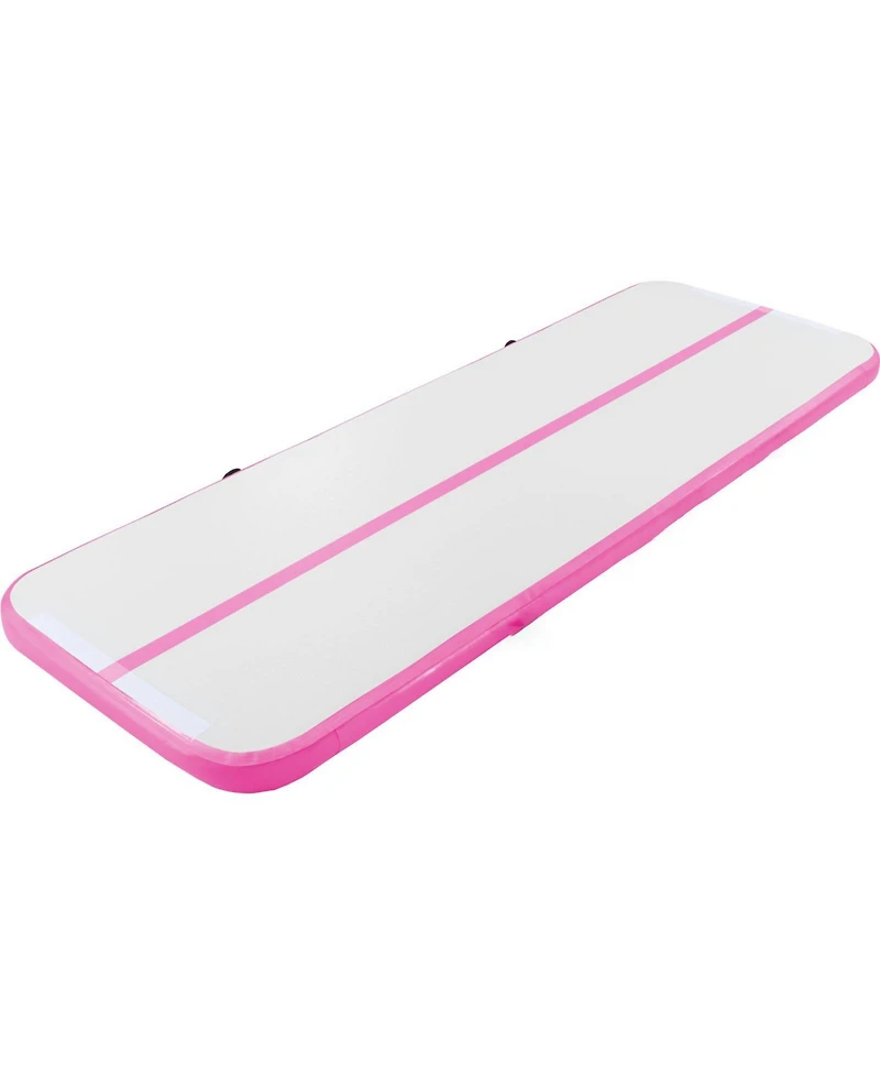 Mecale 2-Piece Inflatable Gymnastics Air Mat Set with Air Roller and Pump