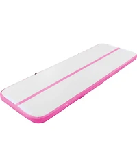 Mecale 2-Piece Inflatable Gymnastics Air Mat Set with Air Roller and Pump