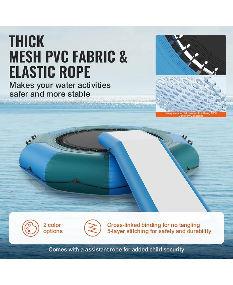 Mecale Inflatable Water Bouncer with Slide, Ladder and Air Pump