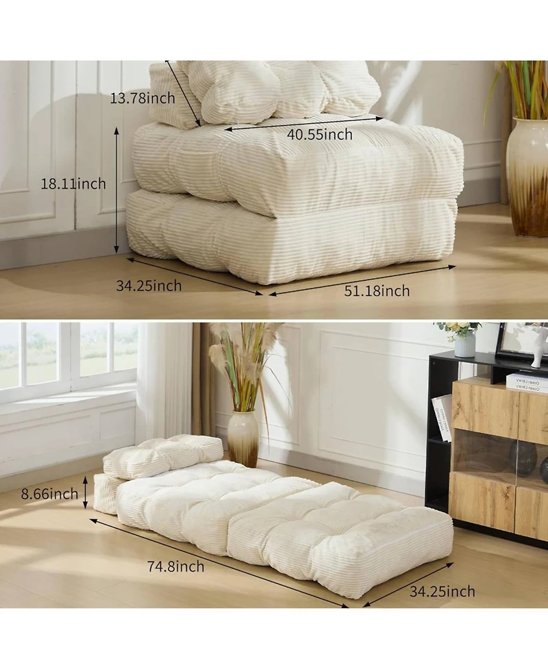gaomon Folding Sofa Bed,Convertible Sleeper Chair with Pillow
