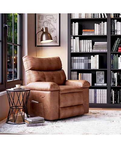 gaomon Oversized Wide Recliner Chair - Heat and Massage, Pu Leather Extra Wide Manual Recliner for Adults, Large Lazy Chair