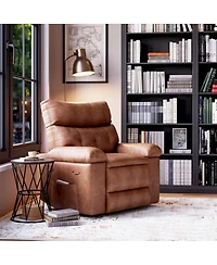 gaomon Oversized Wide Recliner Chair - Heat and Massage, Pu Leather Extra Wide Manual Recliner for Adults, Large Lazy Chair