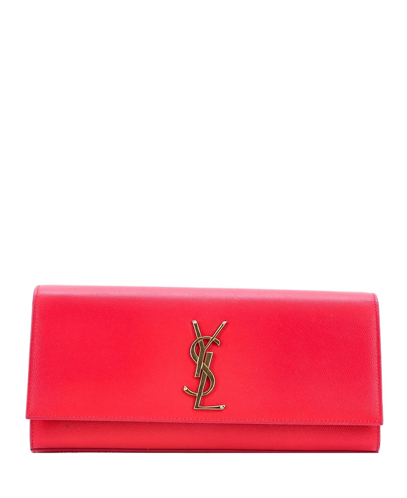Pre-Owned Saint Laurent Long Classic Monogram Clutch Leather