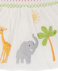 Rare Editions Baby Girls' Clipped Dot Animal Embroidered Top and Shorts, 2-Piece Set