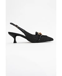 Prologue Shoes Women's Osca Pointed Toe Buckled Slingback Pump