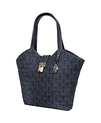 True Religion Horseshoe Denim Charm Tote