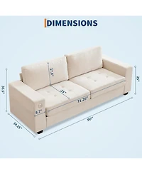 gaomon 90" Oversized Mid-Century Chenille Cloud Couch