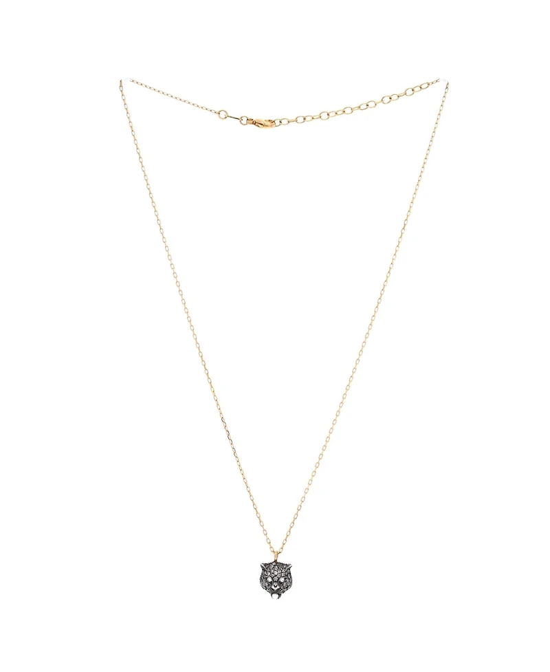 Pre-Owned Gucci Le Marche Des Merveilles Feline Head Pendant Necklace