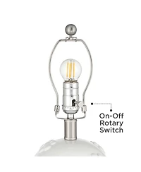 360 Lighting Arianna 16"H White Flower Ceramic Accent Table Lamp Set with Dimmer