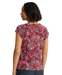 Jones New York Women's Short-Sleeve Round Neck Printed Jersey Top