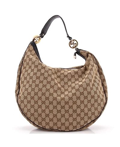 Pre-Owned Gucci Large Twins Hobo Gg Canvas
