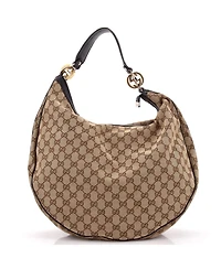 Pre-Owned Gucci Large Twins Hobo Gg Canvas